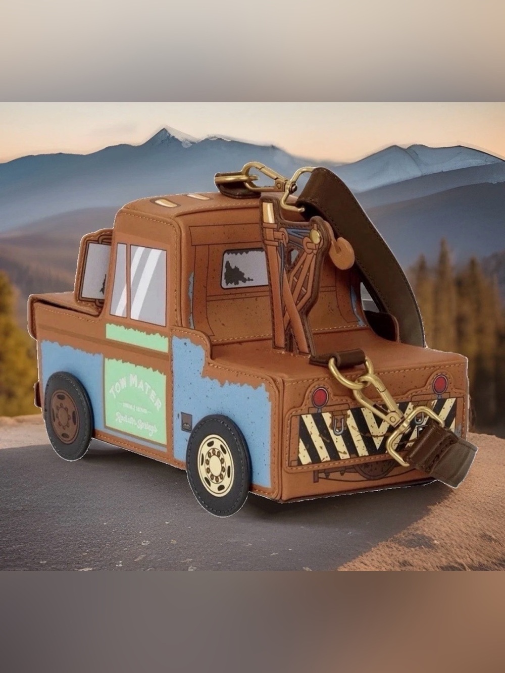 NEW w Tag CARS 20th Anniversary Loungefly Disney Pixar MATER Crossbody Tow Truck - Picture 2 of 5